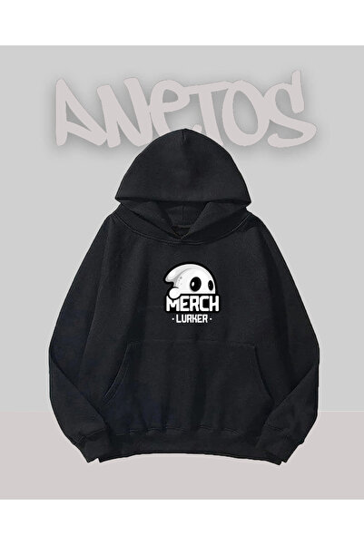 Anetos Merch Luker Design Black Front Printed Sweatshirt