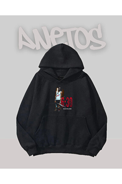 Anetos Russ Millions Design Black Front Printed Sweatshirt