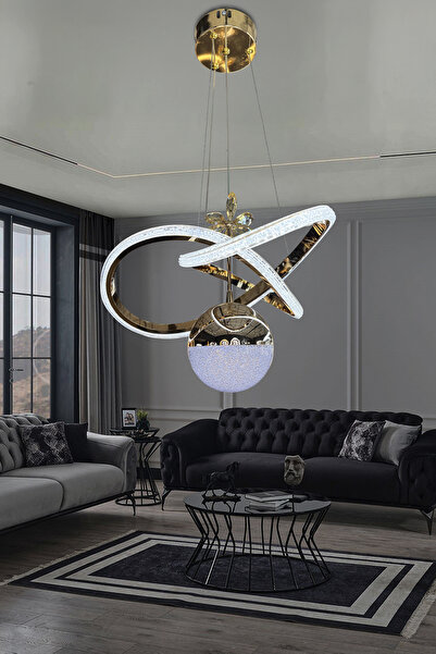 DEKORLİVE Kardelen İthal Akrilik Tek Top Modern Sarkıt Led Avize