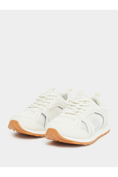 Styli Women White Mesh Sneakers