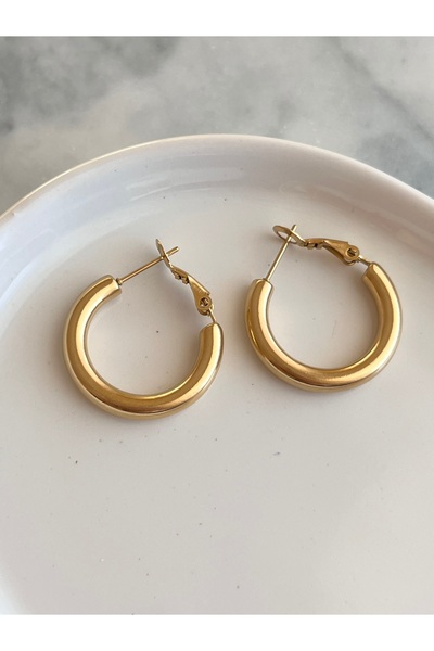 H&T acsessories حلق دائري ذهبي من الفولاذ المقاوم للصدأ عالي الجودة 316L