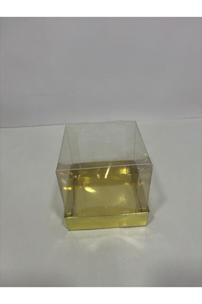 BURHAN AMBALAJ Altı Gold Üstü Asetat Kapaklı Kutu [30 Adet 10x10x10] DEMONTE