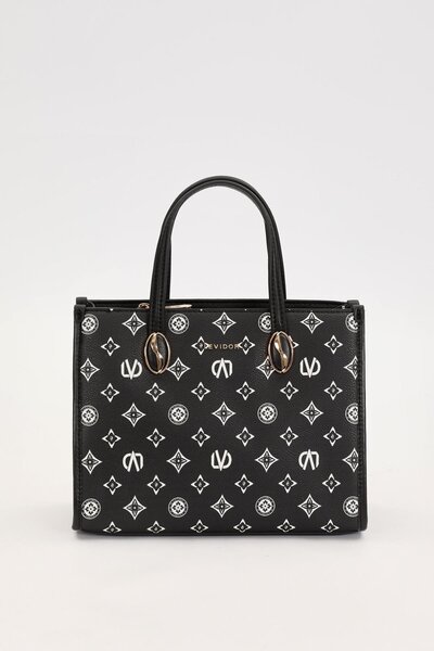 Levidor Black Lvd Printed Handbag