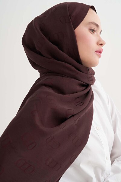 carell Monogram Pattern Liora Cotton Shawl Plum