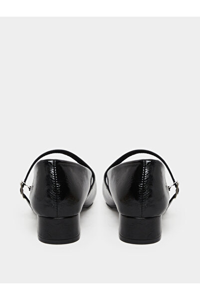 Take Two By Styli Black Block Heel Mary Jane Shoes