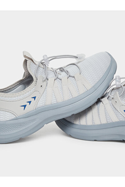 Styli Women Grey Stretch Lace Sneakers