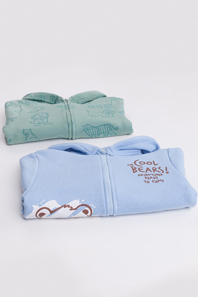 Harika KIDS Pachet de 2 cardiganuri groase, drăguțe, cu imprimeu animal, cu f...