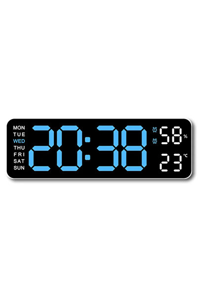 Choice 9 inch WBL 9 Inch Large Digital Wall Clock USB Powered TEMP Humidity Week Auto Dimmer DST Table Cloc
