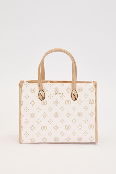 Levidor Cream Lvd Printed Handbag