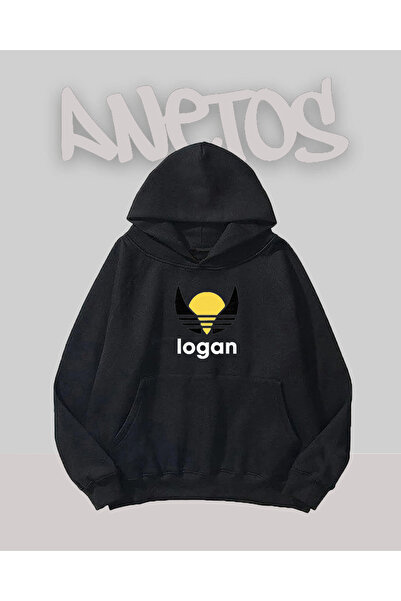 Anetos Logan Design Black Front cu imprimeu Swea tricou