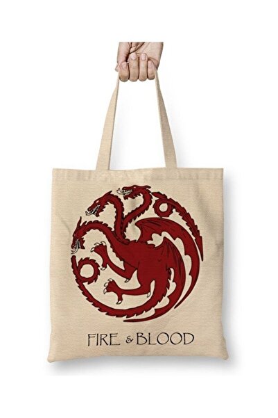Toyaso Casa Targaryen Got Fire And Blood Tote Bag Τσάντα αγορών με μακρύ χερο...