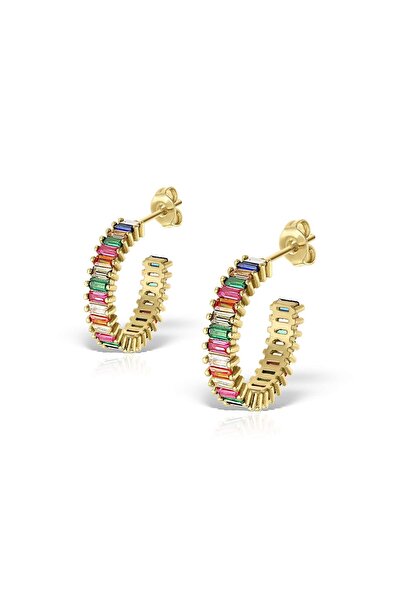 Hinari Cercei placați cu aur din cupru cu arc de curcubeu