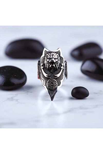 Asteria Jewelry Kurt Başlı Gümüş Zihgir Yüzük