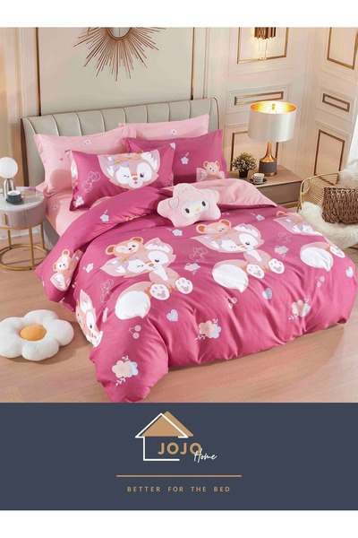 JOJO HOME Bed linen, 4 pieces, 1 person, 155x230cm, fine cotton, Foxy