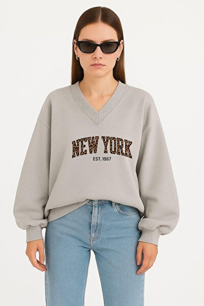 E-ROMA سترة رياضية مطبوعة برقبة على شكل حرف V للجنسين من نيويورك