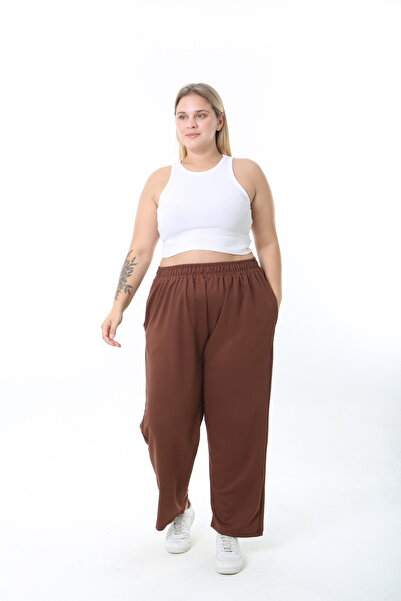 XL Modam Women's Lycra Cupra Fabric Brown Pants