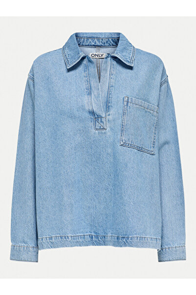 ONLY Cămașă din denim pentru femei 15347086 Albastră