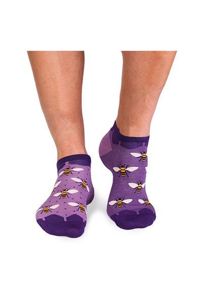 Pirin Hill FINE BAMBOO Sneaker Bees bamboo short socks - Purple