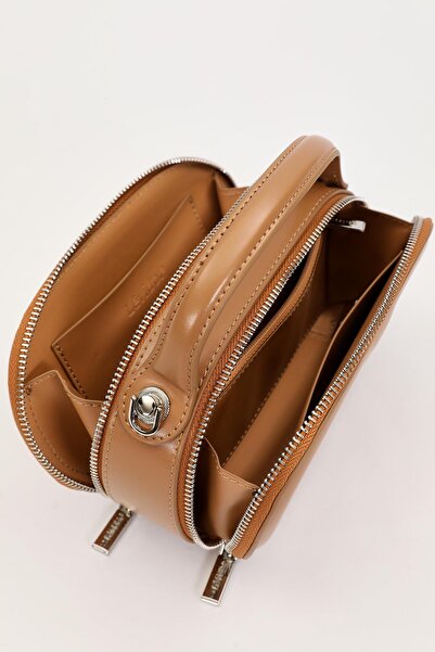 Levidor Kahve Çift Fermuarlı El Çantası