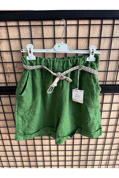 MADE İN ITALY İtalyan Ham Keten Şort