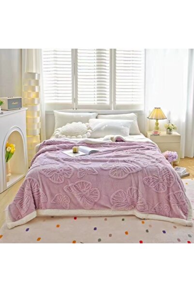 OEM Κουβέρτα Cocolino με βελούδινη πίσω πλευρά για διπλό κρεβάτι, ανάγλυφο μο...