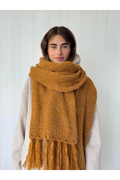 Retrobird Μεγάλου μεγέθους μαλακό πλεκτό κασκόλ Γυναικείο Camel