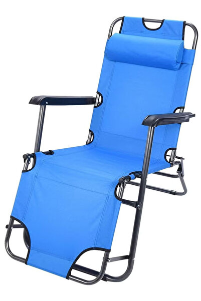 Cady One كرسي استرخاء محمول قابل للطي لكبار السن، كرسي تخييم مزودة بوسادة رأس، يحمل وزن 120 كيلو