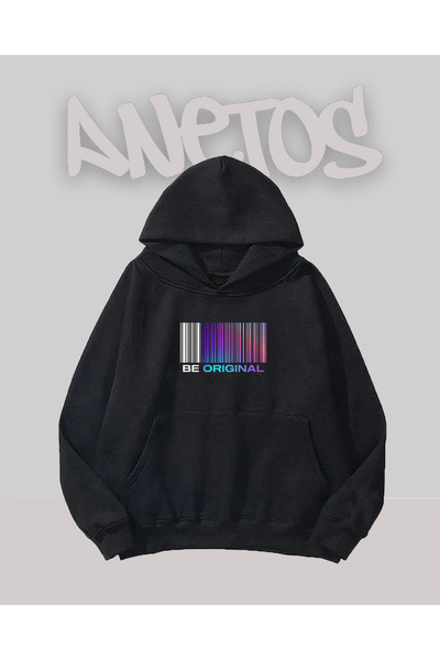 Anetos Designul original negru față cu imprimeu Swea tricou