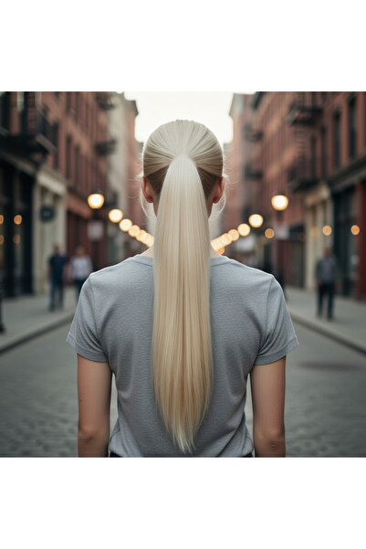 Afrodit Giyim ذيل حصان مستقيم بإبزيم / بلاتينيوم