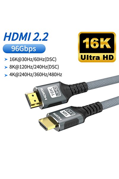 Choice كابل HDMI 2.2 8K HDMI 2.1 بطول 2 متر بدقة 16K و4K عند 120 هرتز و8K عند...
