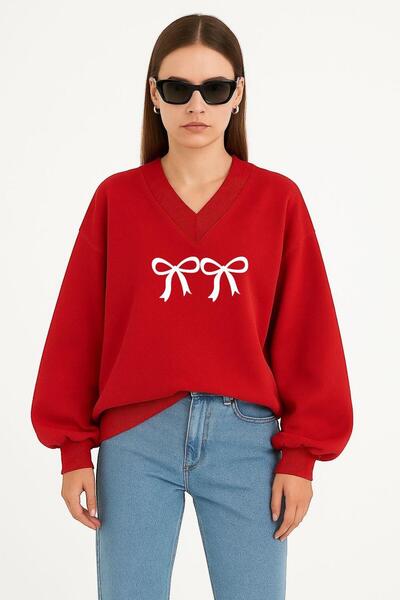 E-ROMA SWEATSHIRT UNISEX CU DECOLTEU IN V CU IMPRIMARE KUREDELA