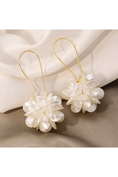 Choice Flower Earrings Exaggerated White Flower Drop Earrings Elegant Imitati...