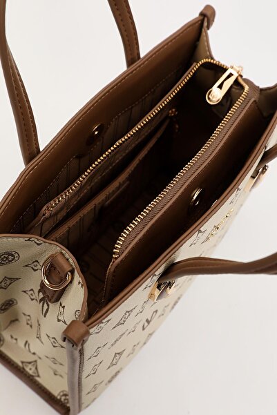 Levidor Camel Lvd Printed Handbag