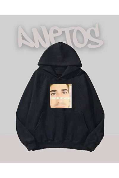 Anetos Inan I Don't Know Design Черна блуза с принт отпред