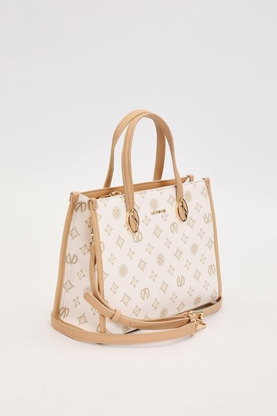 Levidor Cream Lvd Printed Handbag