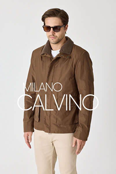 Milano Calvino معطف كلاسيكي للرجال - ياقة منحنية قابلة للفصل