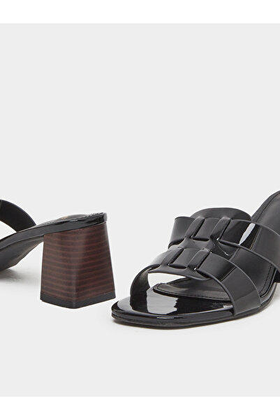 Styli Women Black Block Heel Sandals