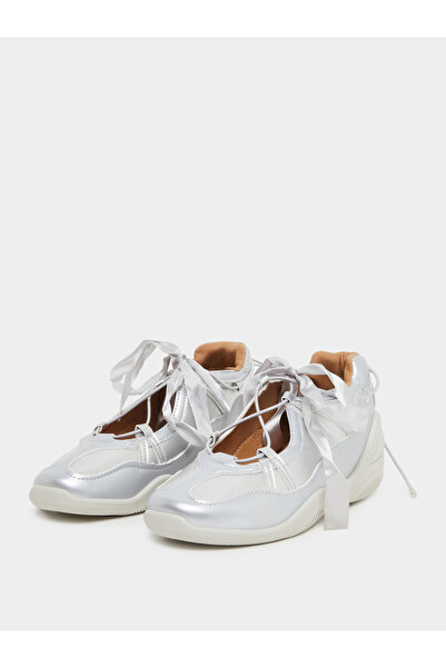 Styli Women Silver Metallic Sneakers