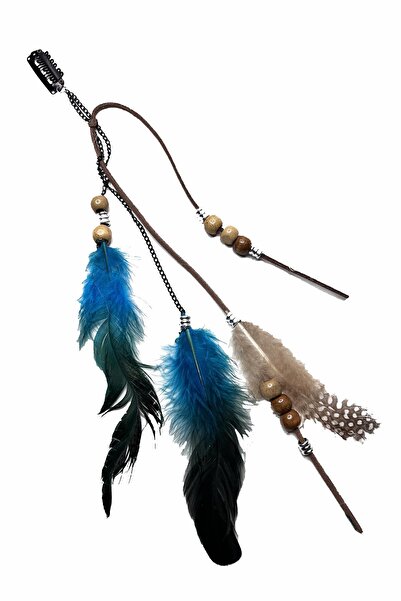 New Obsessions Lanț de păr boem cu pene Rasta