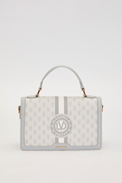 Levidor Gray Logo Monogram Pattern Handbag