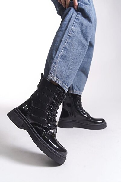 ich1one Mylriara Kadın Bağcıklı Fermuarlı Günlük Postal Bot 001207 Rugan