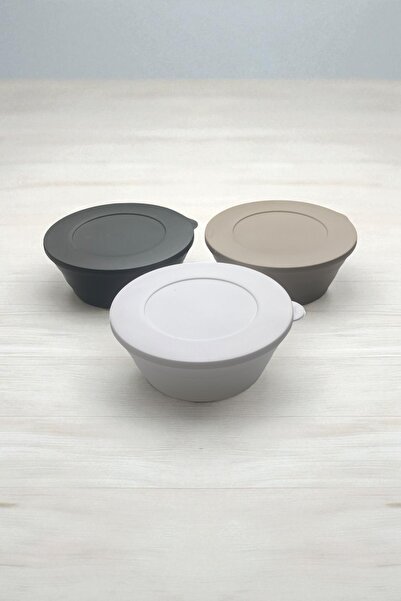 Dore Voir 3 حاويات تخزين بغطاء من البلاستيك الصلب قطرها 11.5 سم