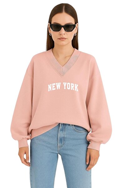 E-ROMA سترة رياضية مطبوعة برقبة على شكل حرف V للجنسين من نيويورك