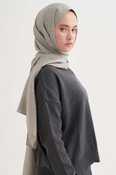 carell شال قطني من لوكس دينم ليورا باللون الرمادي