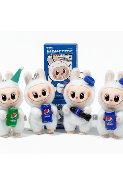Generic Labubu Pepsi Series Vinyl Plush Pendant Single Face Blind Box Pepsi Labubu Plush Toys Doll