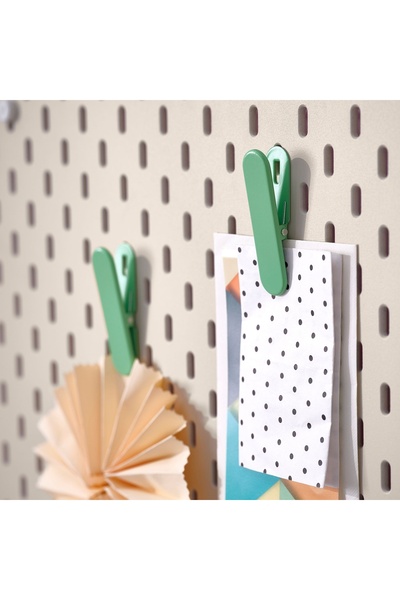 IKEA Skadis Green Paper Clip, Multi-Purpose Board Piece, Green, 2 Pieces