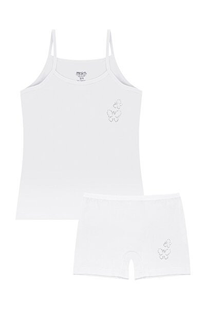 Öts Κοριτσίστικο μπλουζάκι Boxer ελαστικό ύφασμα Stone με τύπωμα White Cat (96% βαμβάκι - 4% ελαστάνη)