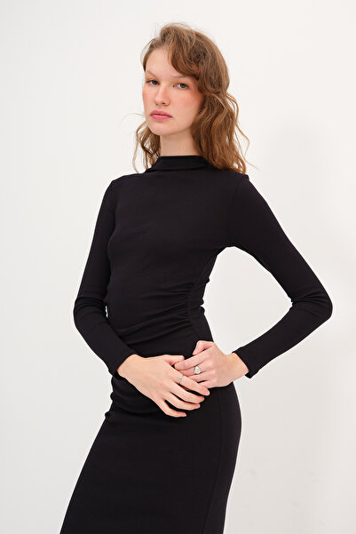 Addax High Neck Long Sleeve Basic Dress E12125