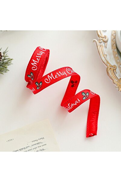 Flippy Christmas Decorative Ribbon Set, 4 Ribbons + 1 Red-White Thread Roll, 2 m Each, Candy Pattern