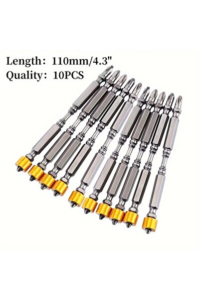 Choice5 10pcs 110mm 1/5pcs 65mm/110mm Screwdriver Bit Set Phillips Double Hea...